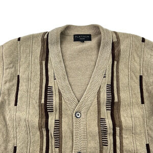 Vintage Platinum Mode Beige Chenille Grampacore Cardigan